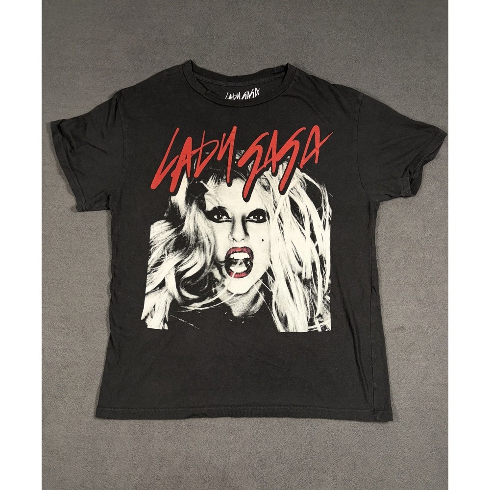 Lady Gaga Born This Way T Shirt Large Black Graphic Cotton Everyday Wear